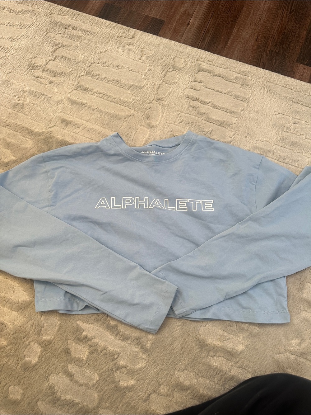 Alphalete Pastel Blue Cropped Logo Sweatshirt